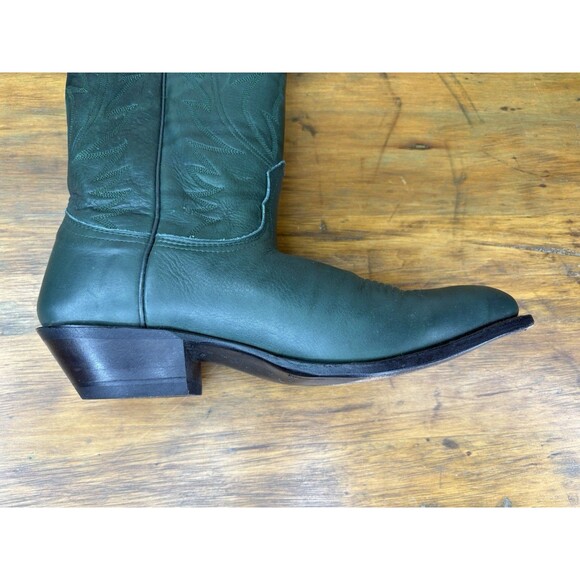 Rare Vintage Nocona Emerald Green Leather Cowboy Boots 9.5D Western Pull On USA main image 2